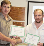 Lourens’ great presentation earned him a certificate of appreciation presented by the Vaal branch vice chairman, Eben Grobbelaar (l)